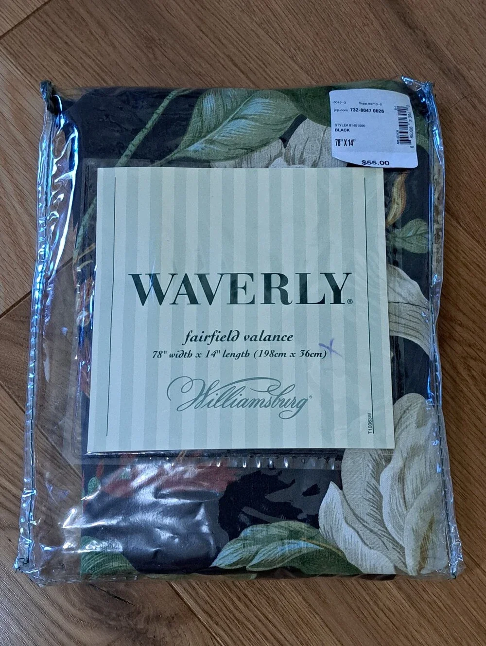 WAVERLY Williamsburg Fairfield Valance Garden Images Black 78